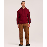 Chandail à capuche en coton épais avec logo sur la manche pour hommes, série WorkPro, Dakota Front_Flat