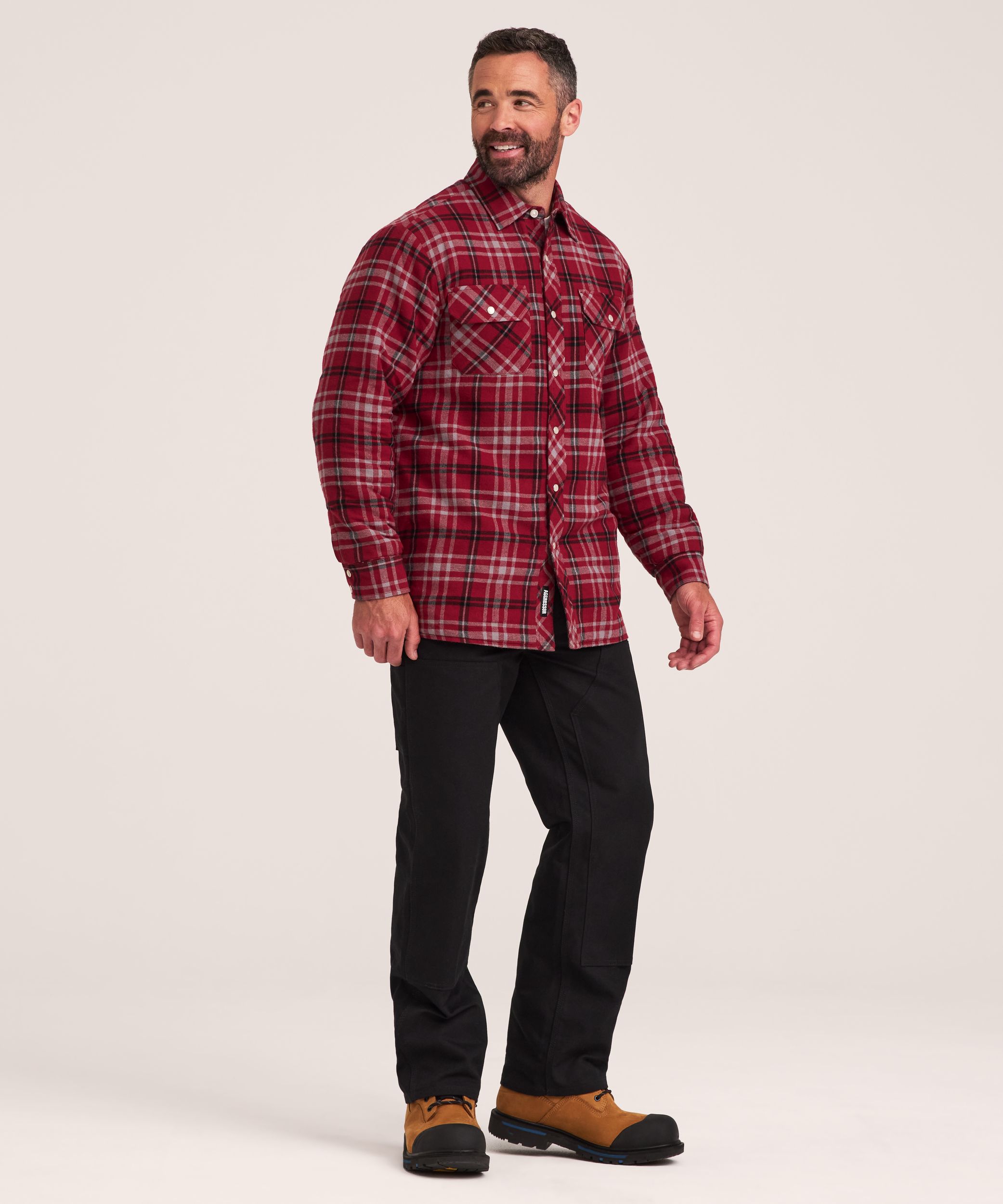 Aggressor Men's Quilted Flannel Snap Work Shirt