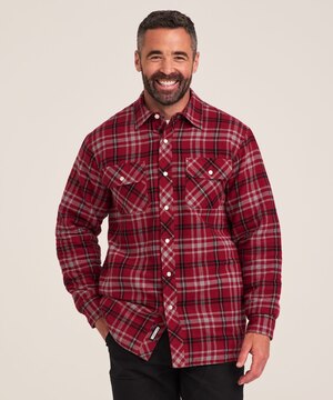 Chemise de travail à boutons-pression en flanelle matelassée pour hommes, Aggressor