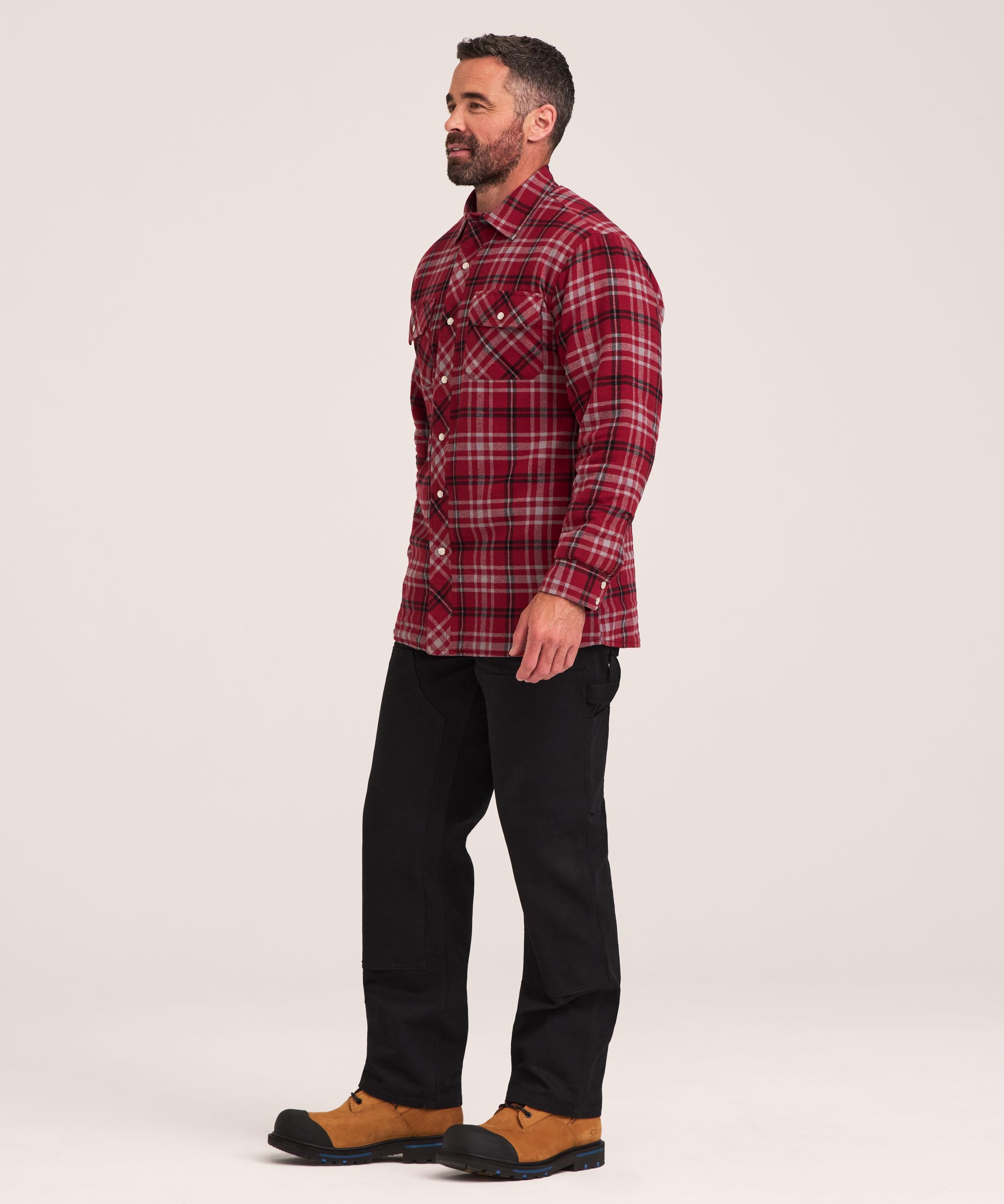 Aggressor Men's Quilted Flannel Snap Work Shirt