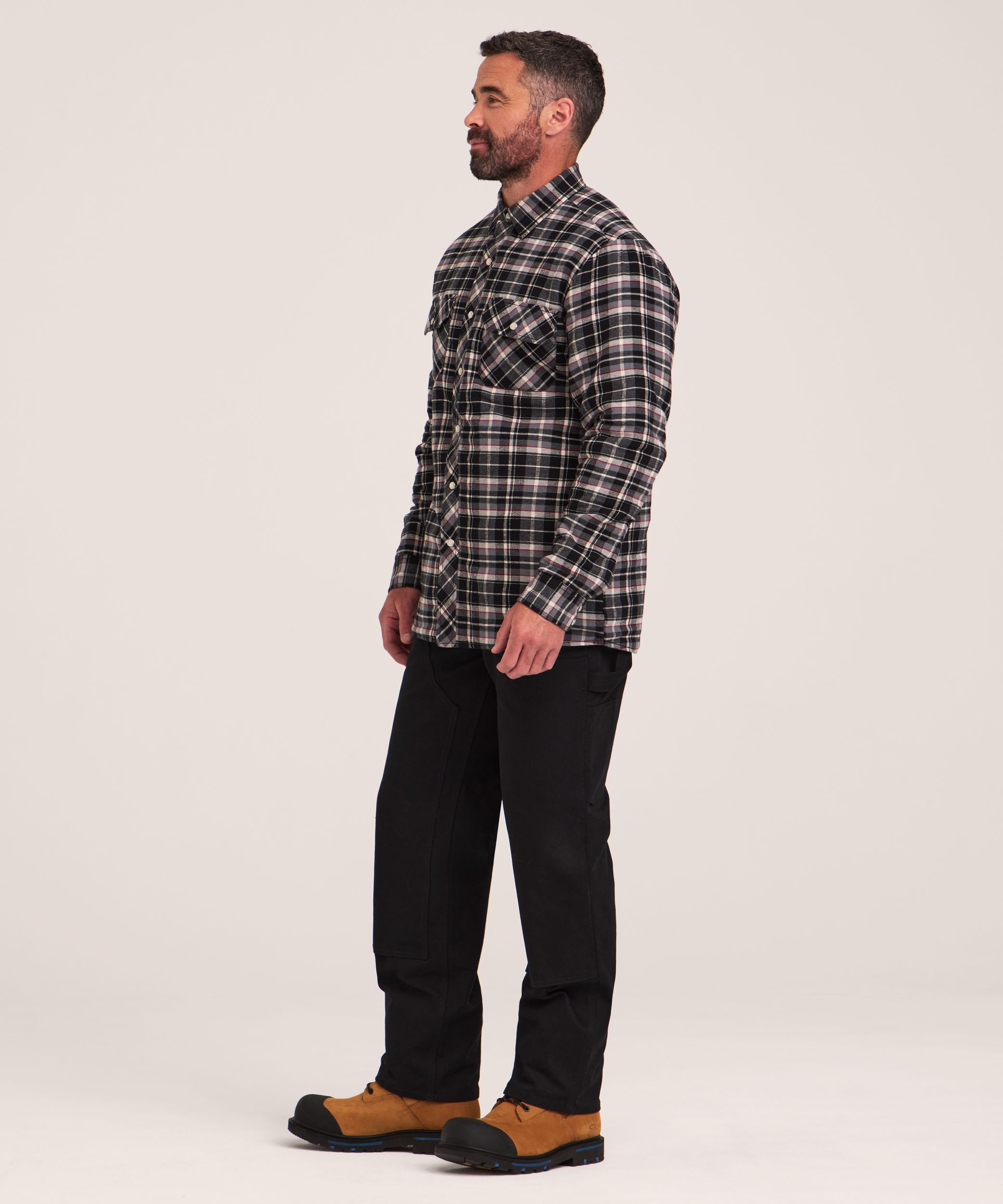 Aggressor Men's Quilted Flannel Snap Work Shirt