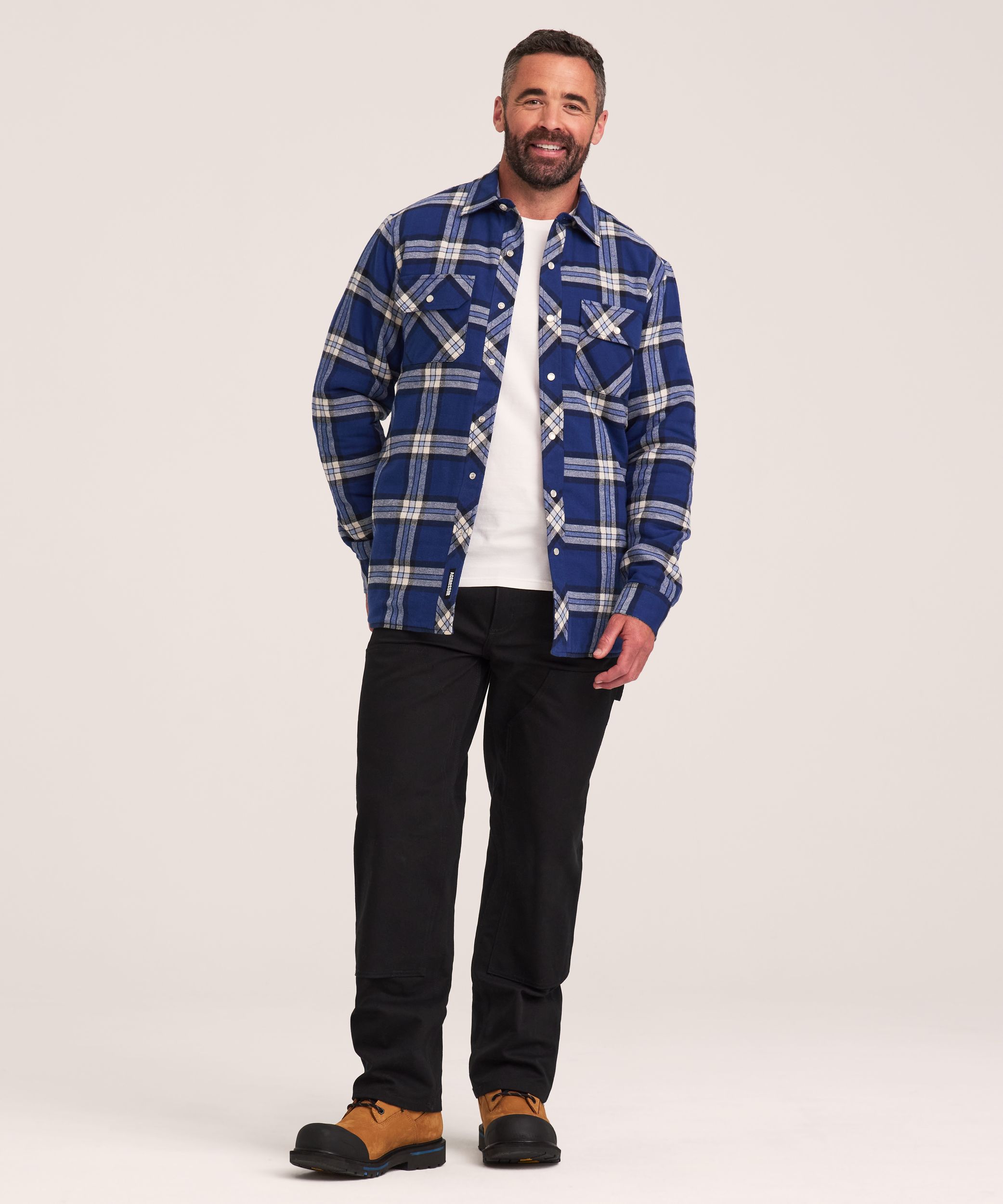 Aggressor Men's Quilted Flannel Snap Work Shirt