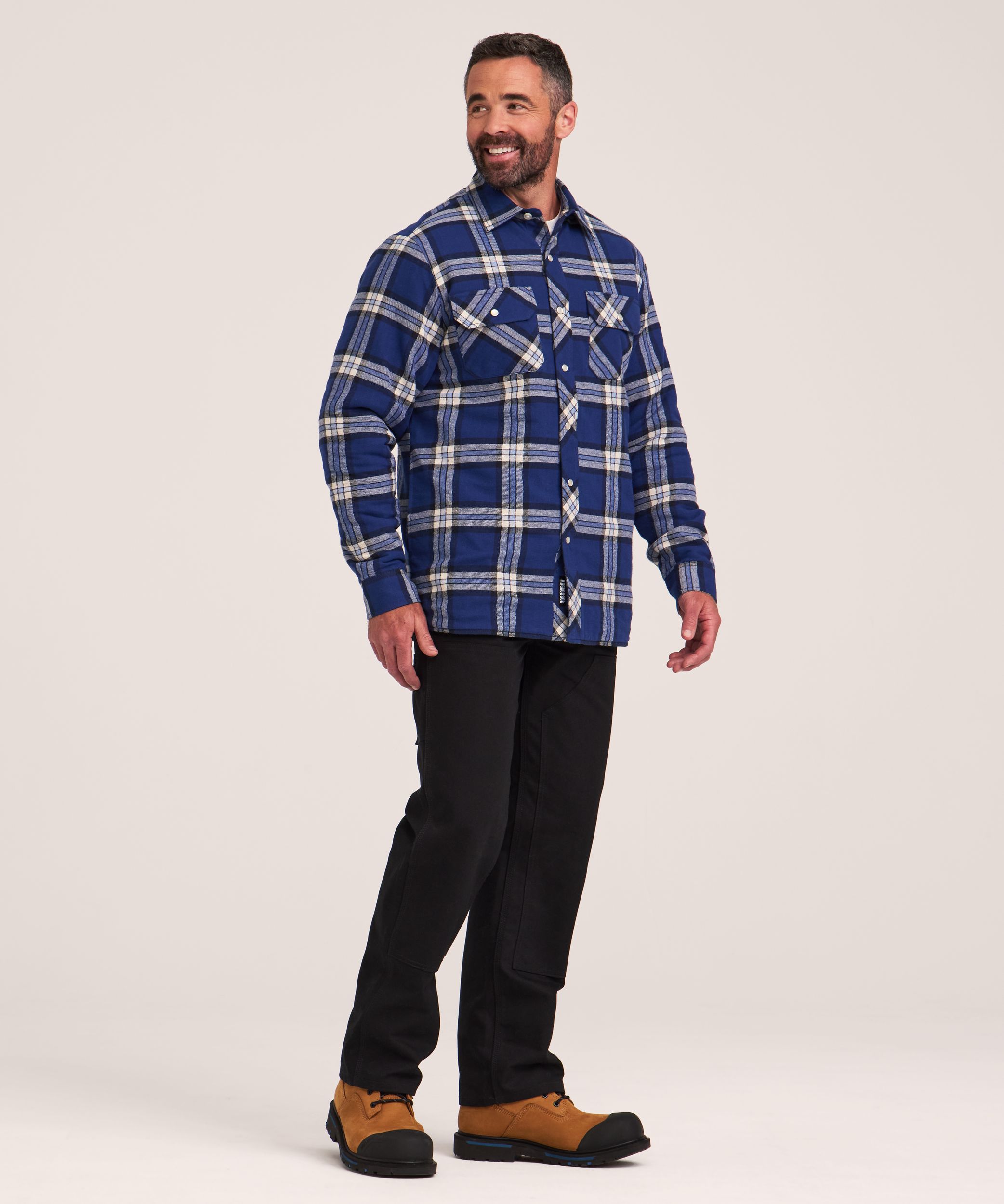 Aggressor Men's Quilted Flannel Snap Work Shirt