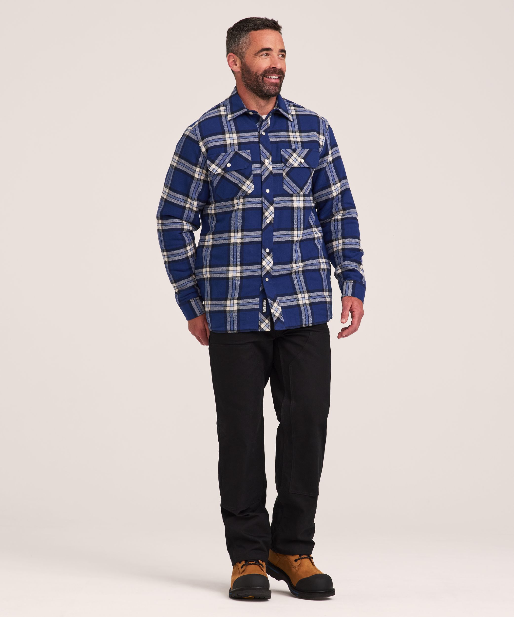 Aggressor Men's Quilted Flannel Snap Work Shirt