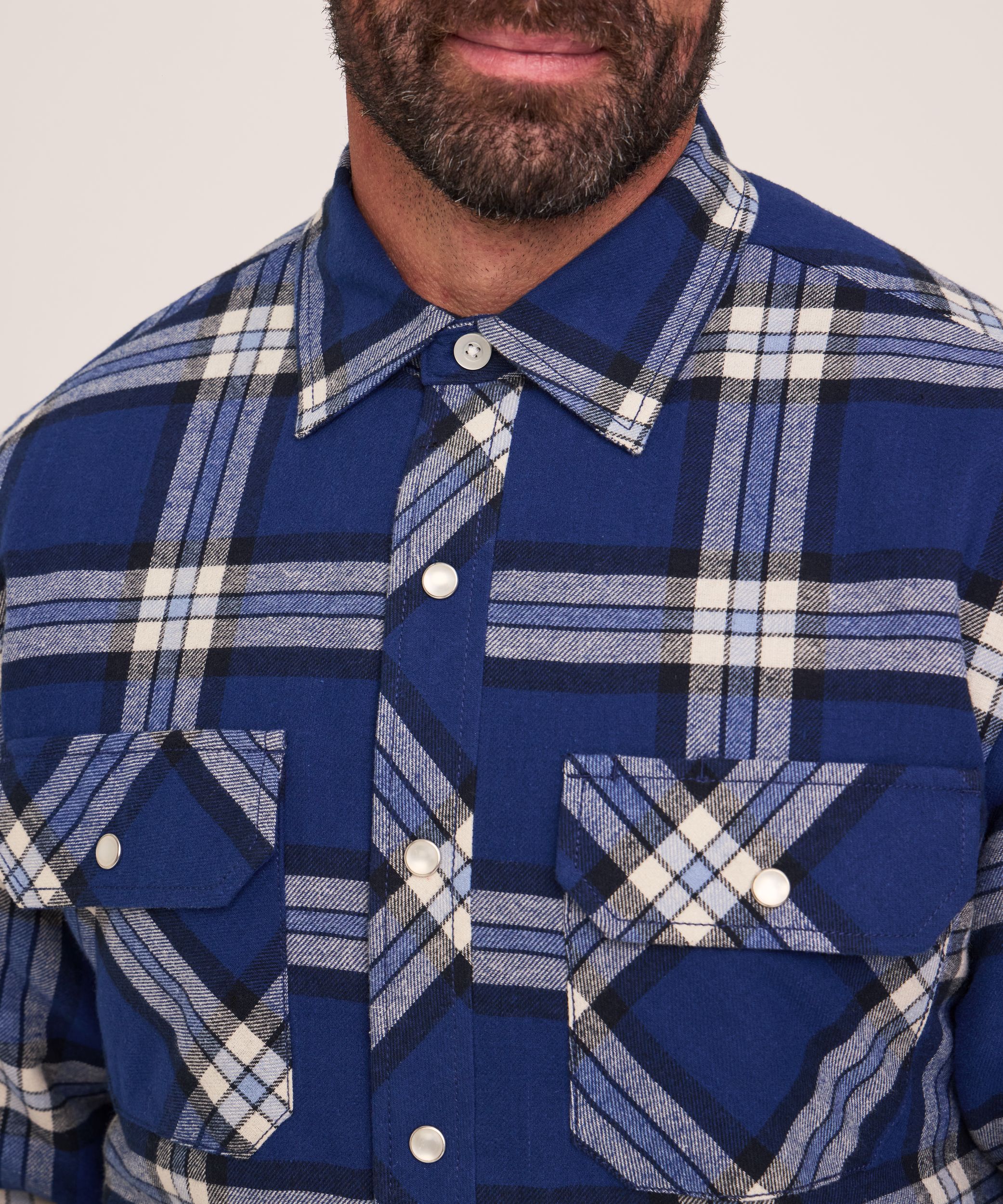 Aggressor Men's Quilted Flannel Snap Work Shirt
