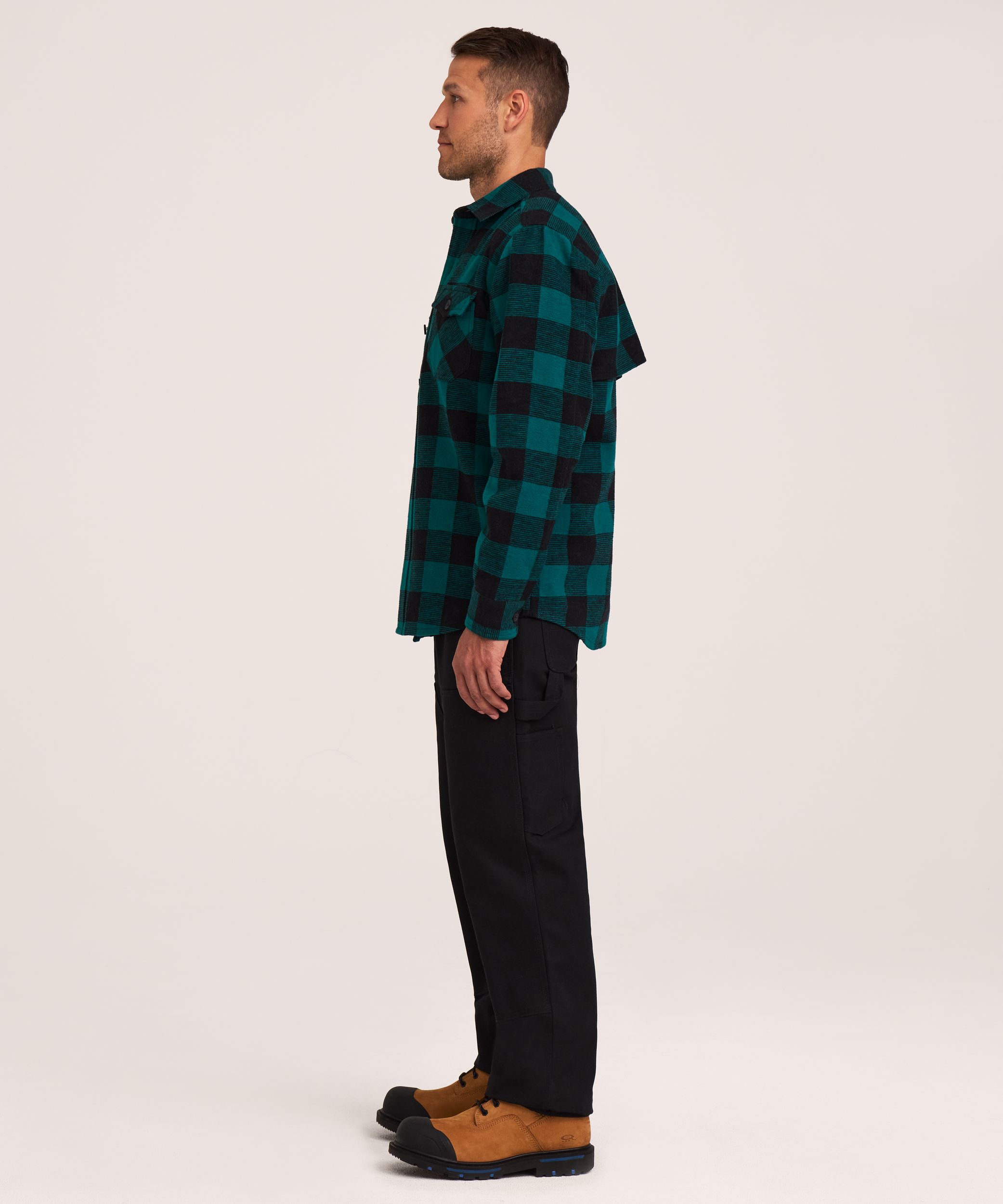 Chemise en flanelle non doublée pour hommes, série WorkPro, Dakota,