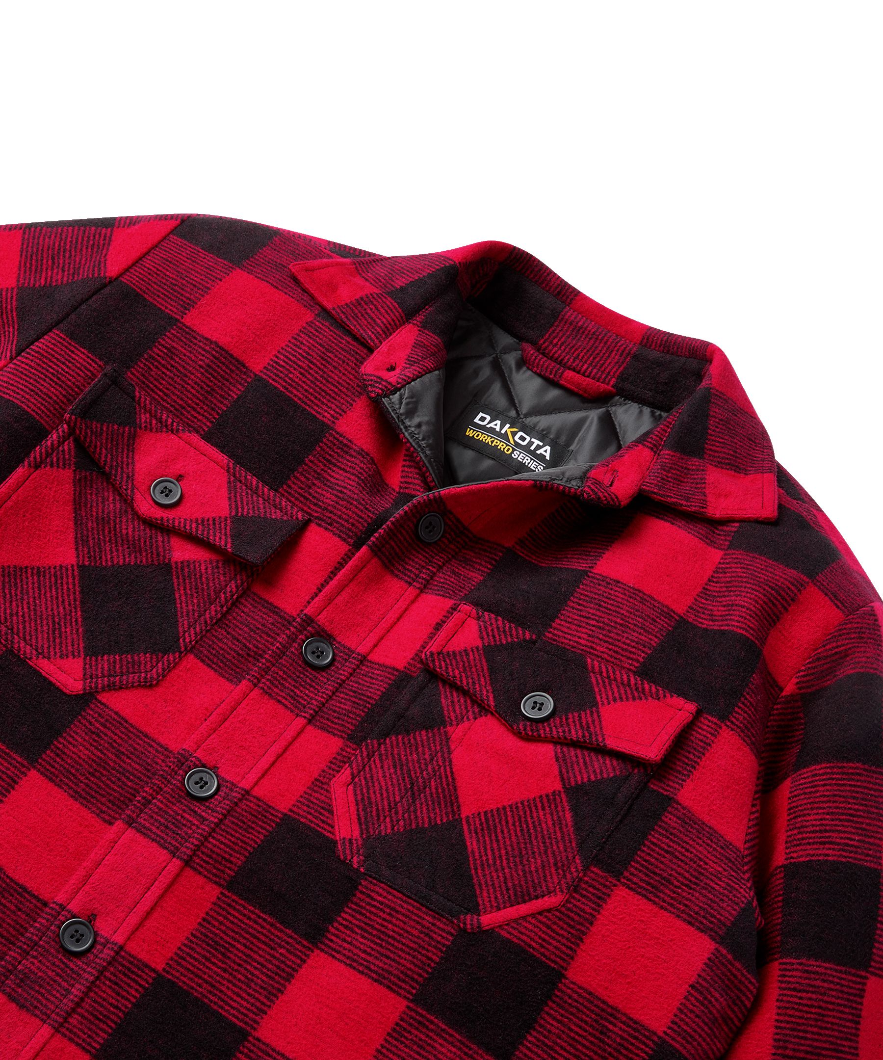 Chemise en flanelle d'extérieur matelassée pour hommes, série WorkPro, Dakota