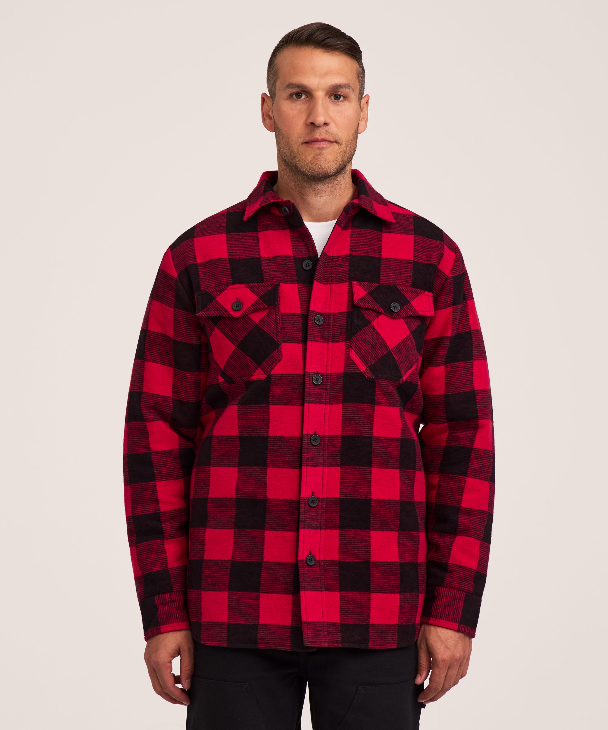 Chemise en flanelle d'extérieur matelassée pour hommes, série WorkPro, Dakota
