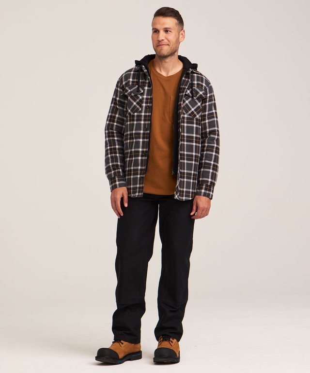 Dakota WorkPro Series Men's Quilted Flannel Hooded Work Shirt