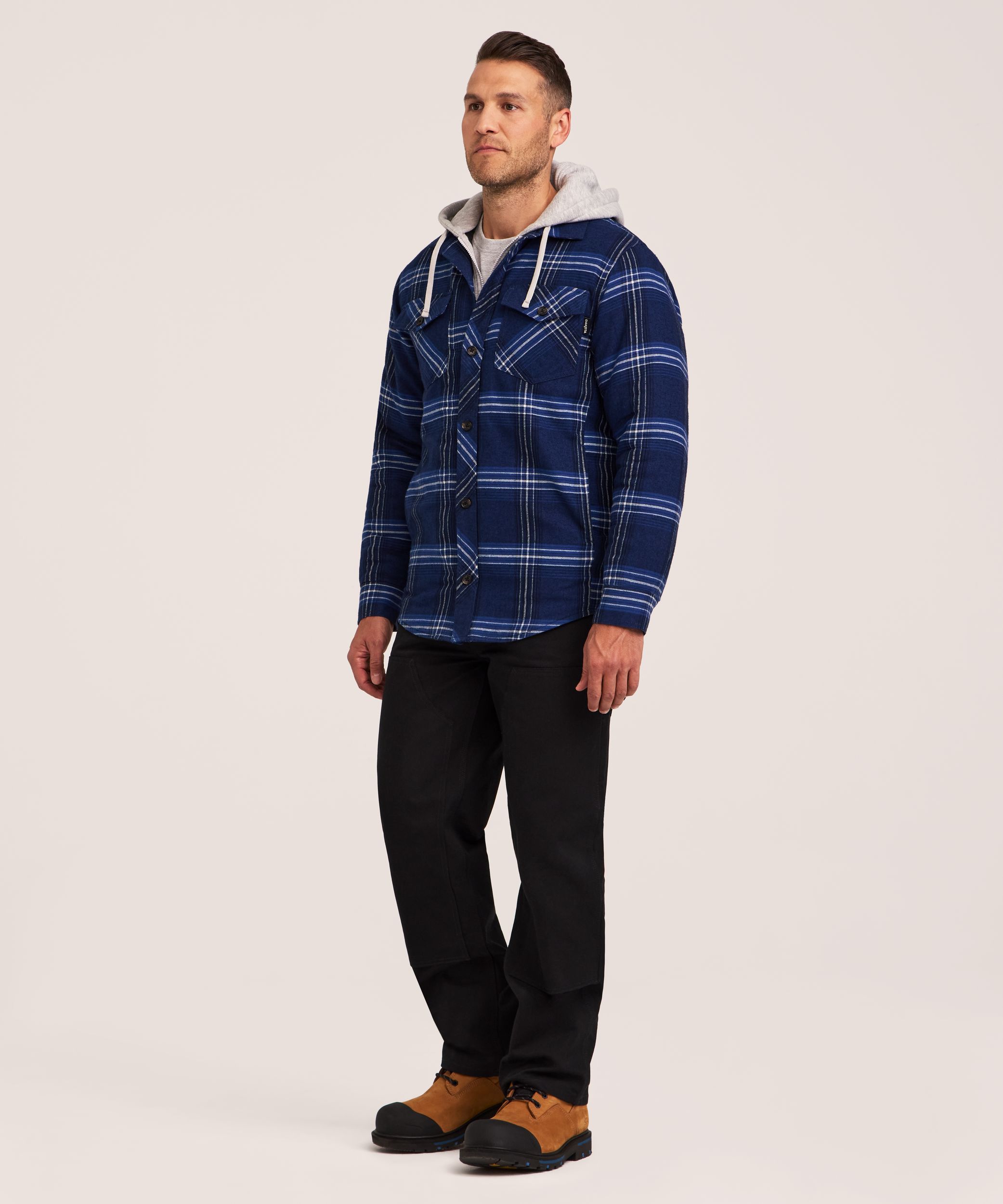 Dakota WorkPro Series Men's Quilted Flannel Hooded Work Shirt