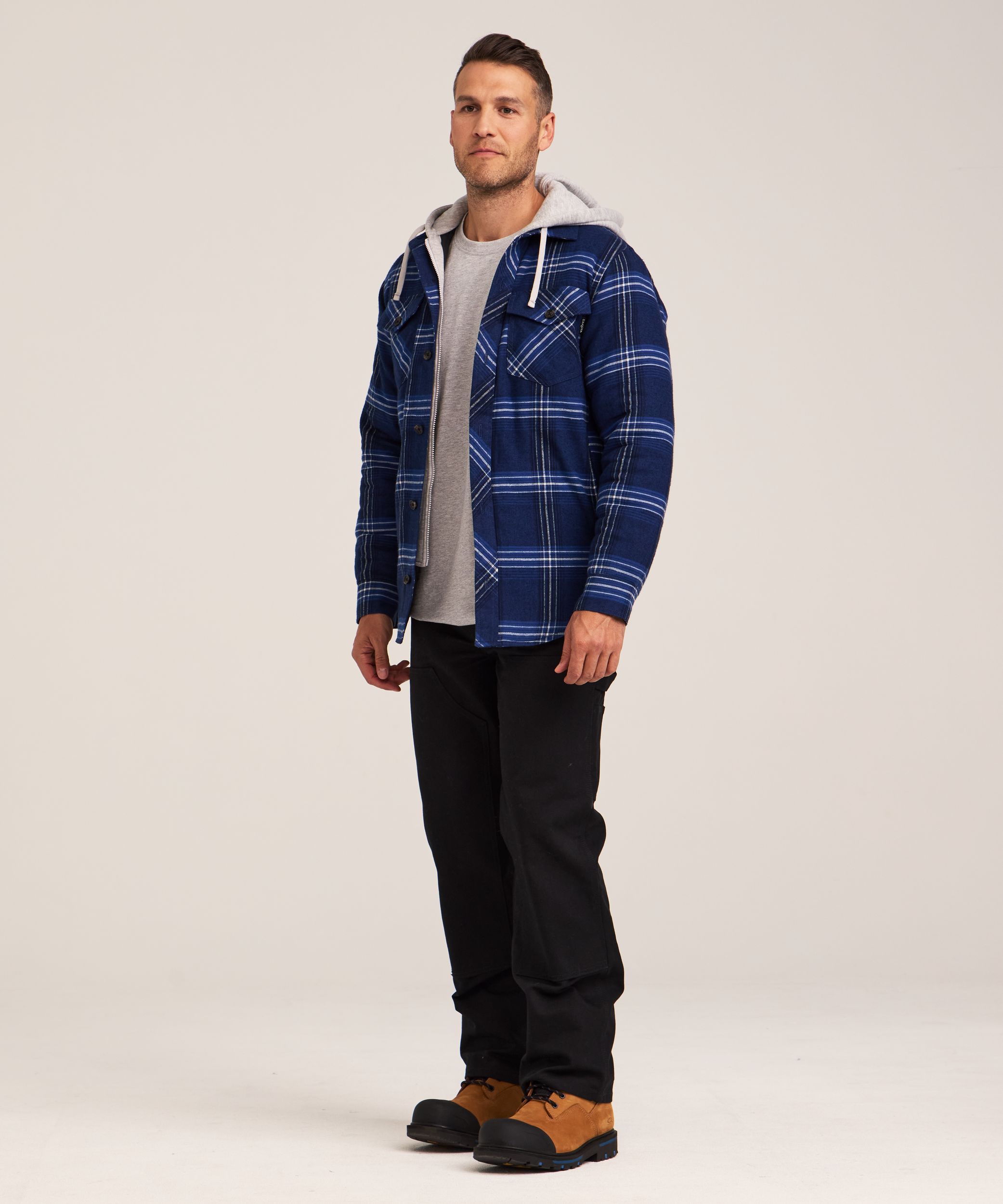 Dakota WorkPro Series Men's Quilted Flannel Hooded Work Shirt
