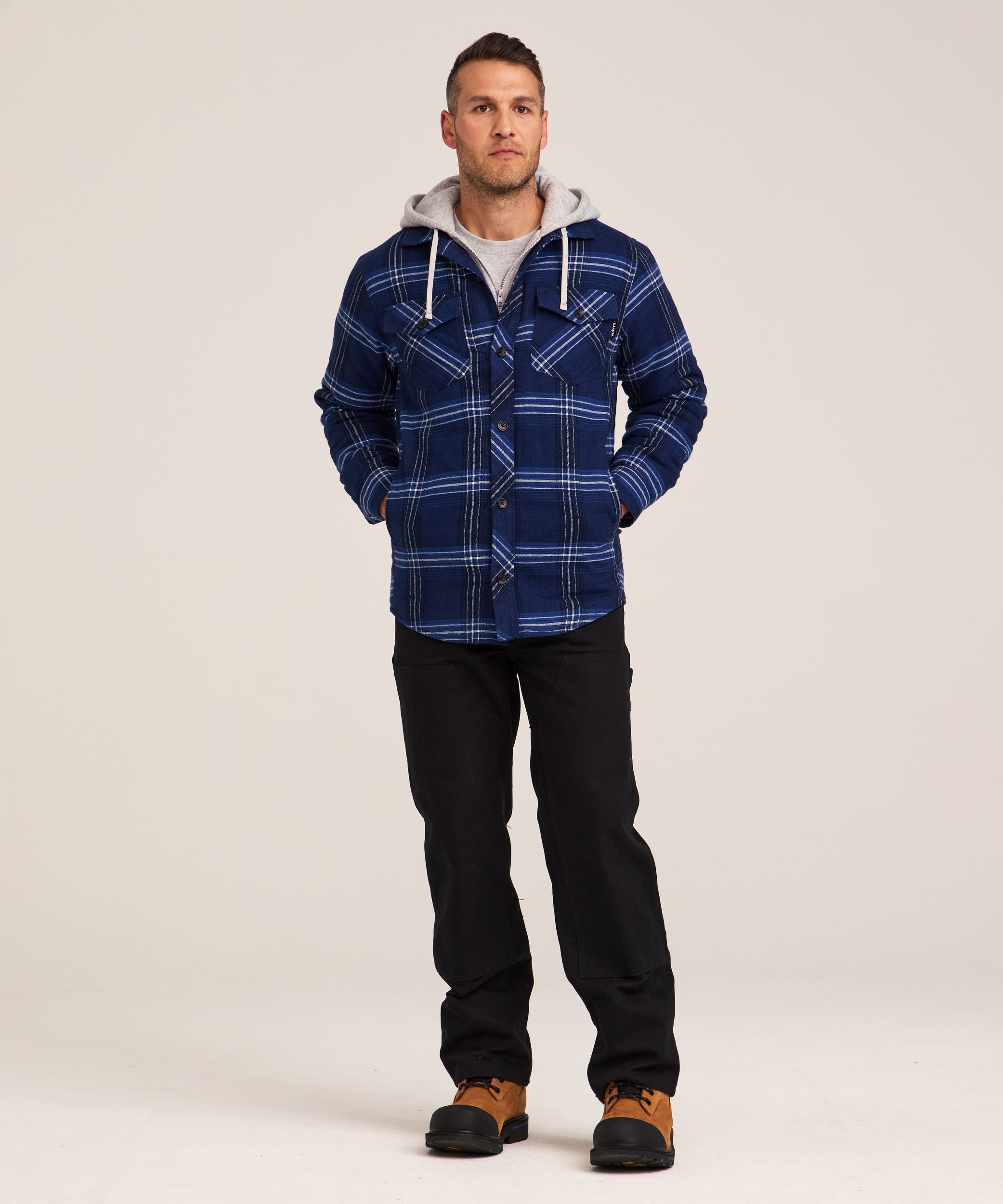 Dakota WorkPro Series Men's Quilted Flannel Hooded Work Shirt | Mark's