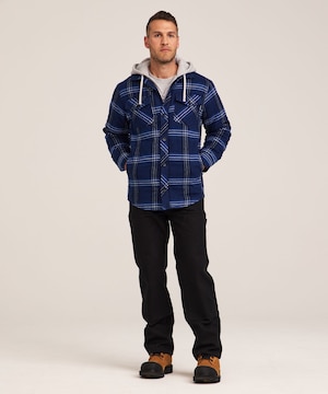 Dakota WorkPro Series Men's Quilted Flannel Hooded Work Shirt