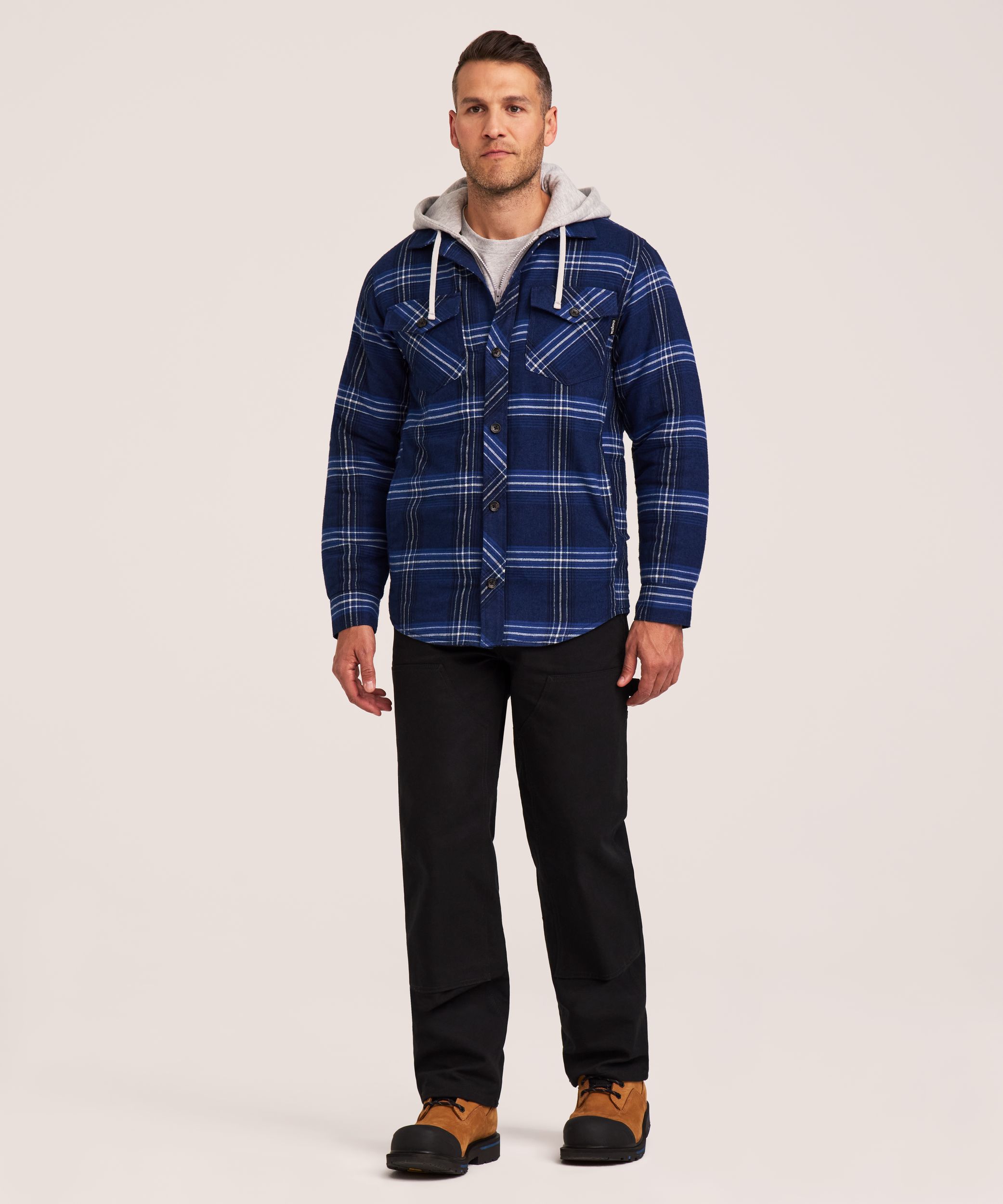 Dakota WorkPro Series Men's Quilted Flannel Hooded Work Shirt