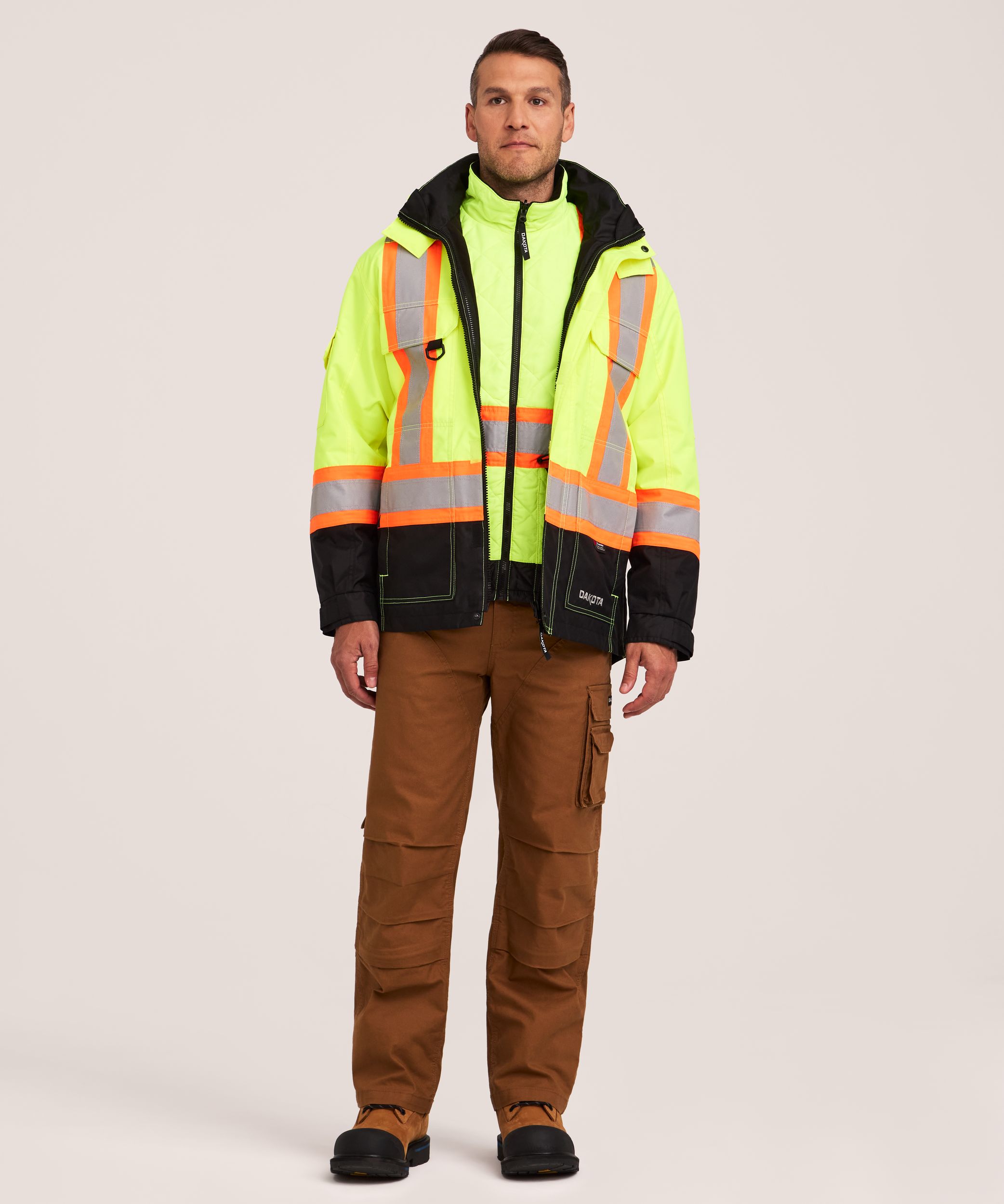 Dakota WorkPro Series Men's 3-in-1 Hi-Vis Jacket