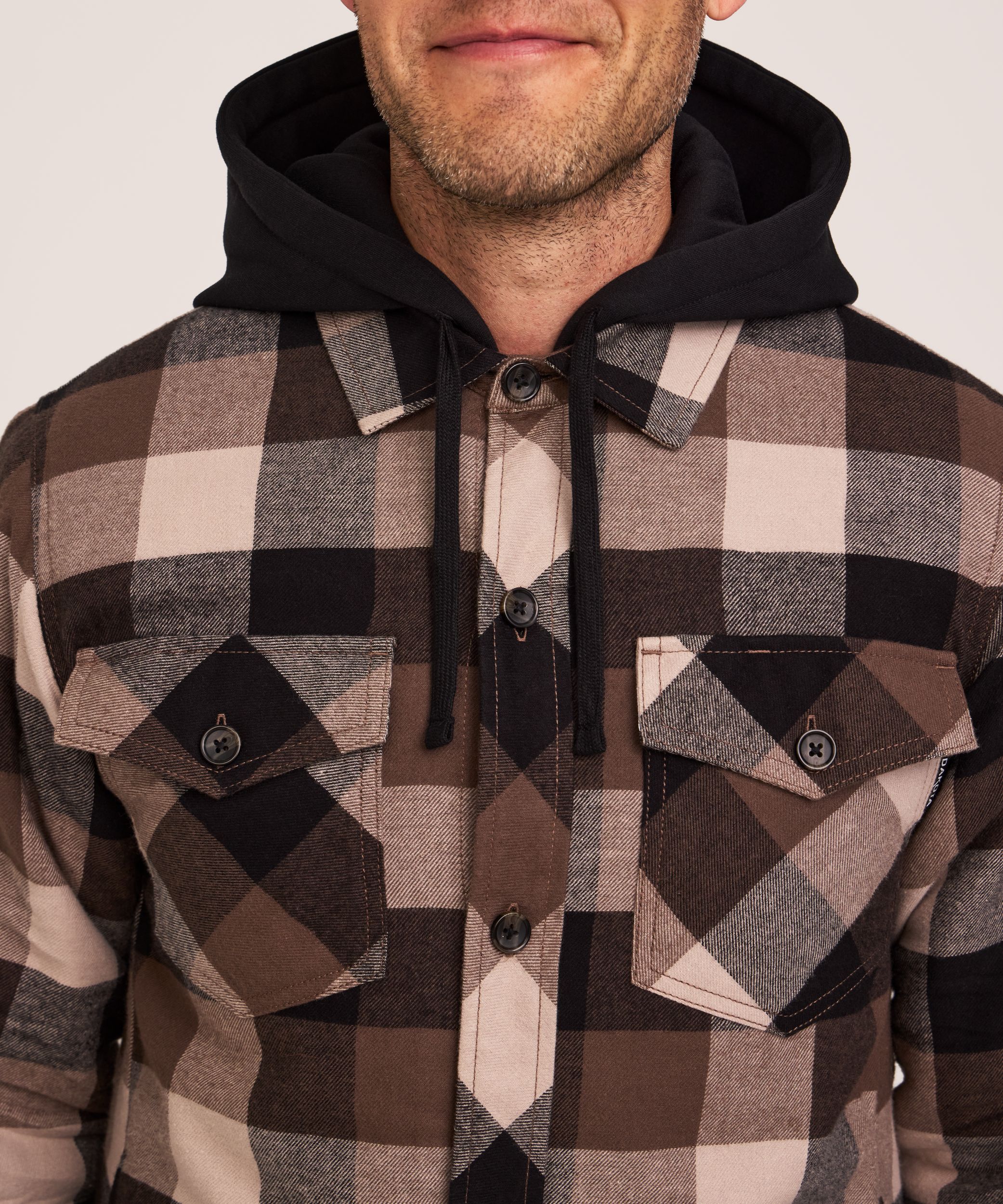 Chemise de travail à capuche en flanelle matelassée pour hommes, série WorkPro, Dakota