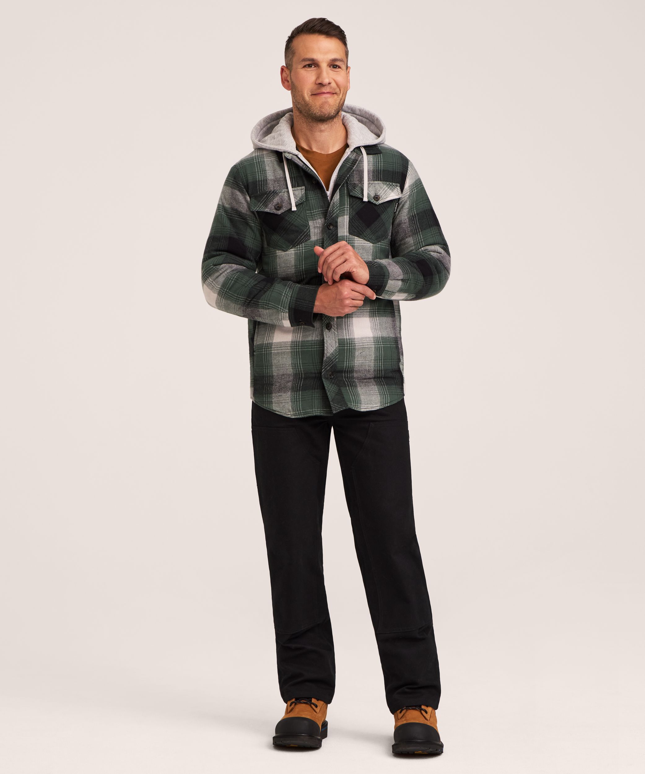 Dakota WorkPro Series Men's Quilted Flannel Hooded Work Shirt