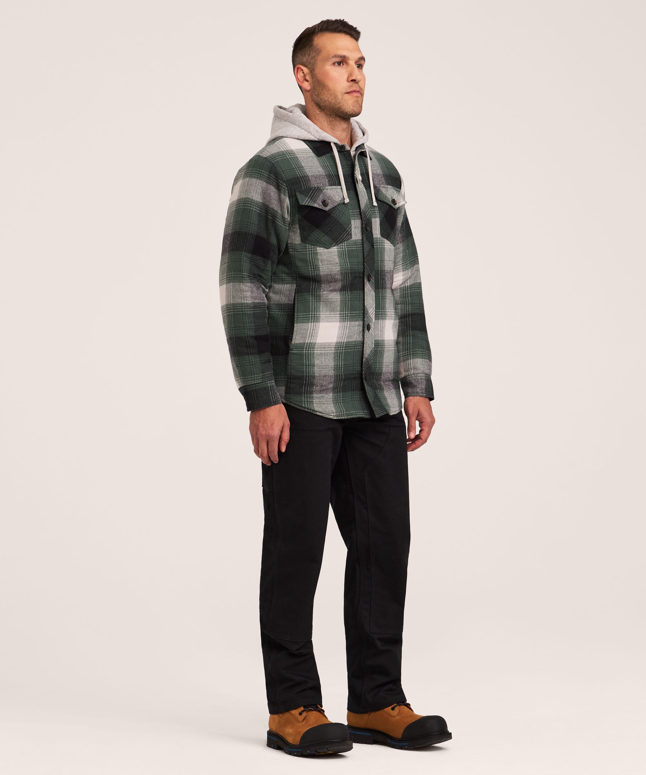 Dakota WorkPro Series Men's Quilted Flannel Hooded Work Shirt