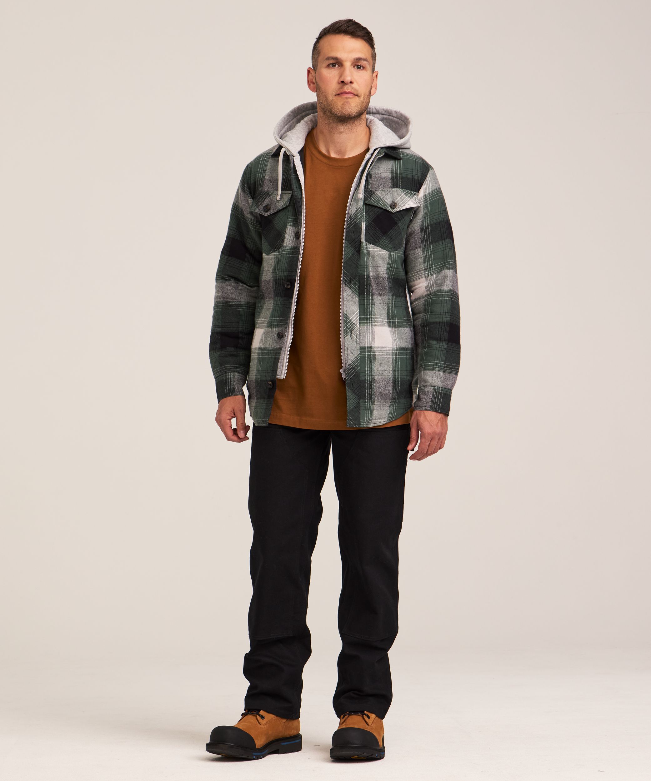 Dakota WorkPro Series Men's Quilted Flannel Hooded Work Shirt