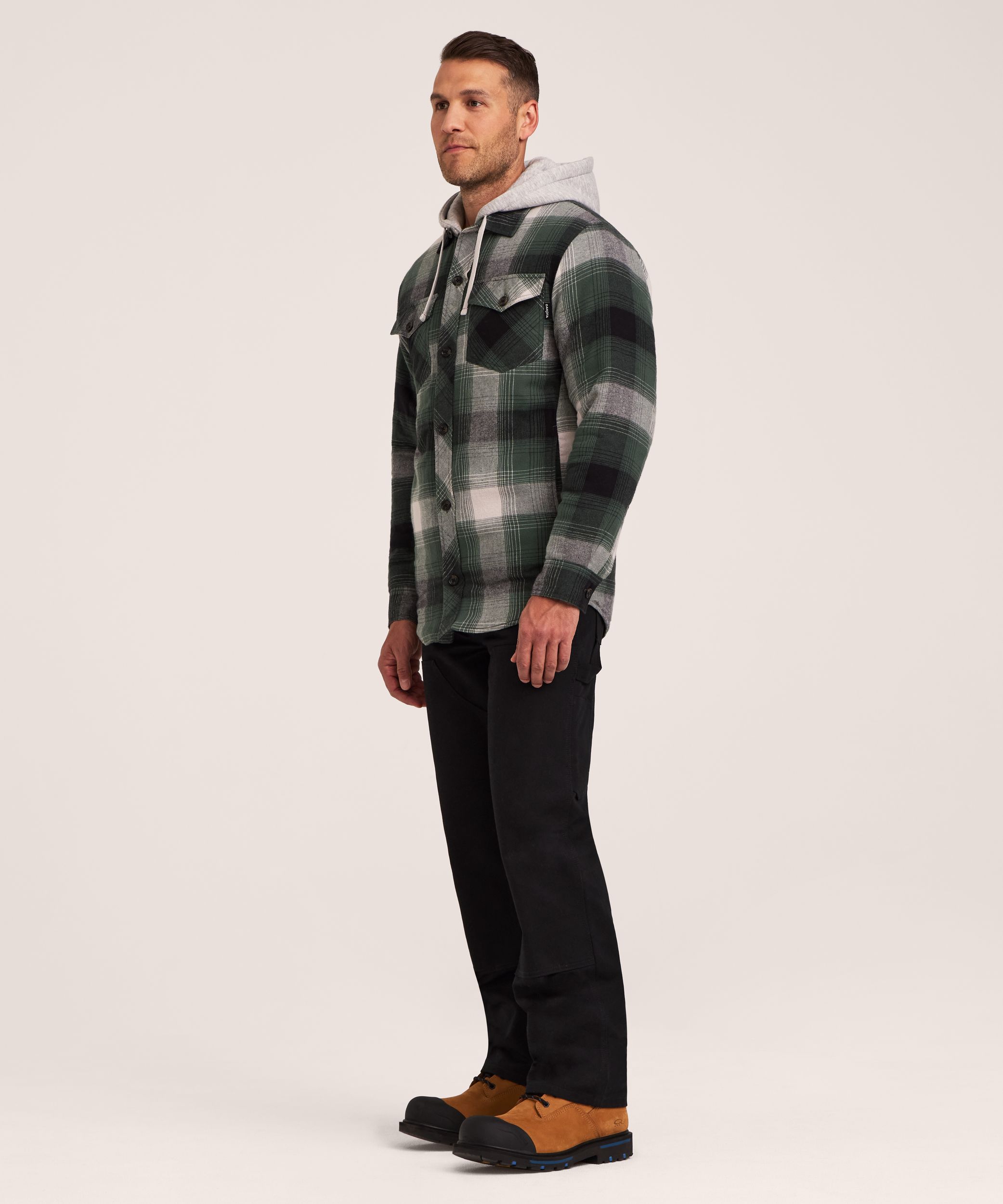 Dakota WorkPro Series Men's Quilted Flannel Hooded Work Shirt