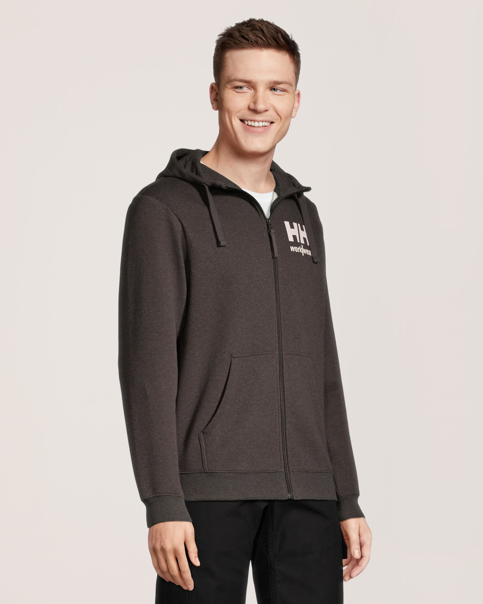 Chandail en molleton à capuche avec glissière pleine longueur et logo HH classique pour hommes, Helly Hansen Workwear