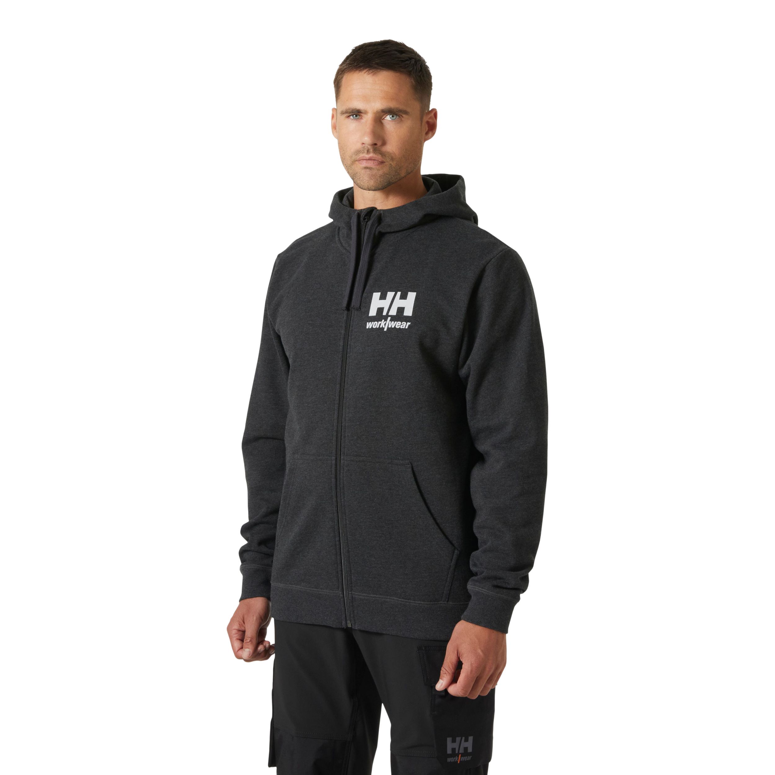Chandail en molleton à capuche avec glissière pleine longueur et logo HH classique pour hommes, Helly Hansen Workwear