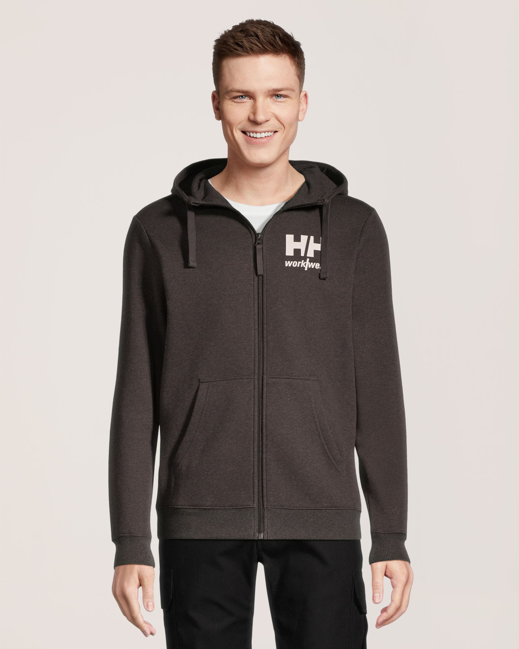 Chandail en molleton à capuche avec glissière pleine longueur et logo HH classique pour hommes, Helly Hansen Workwear