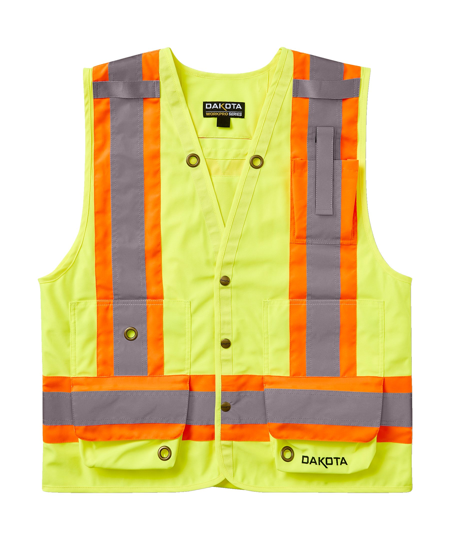 Gilet d'arpenteur à haute visibilité pour hommes, série WorkPro, Dakota