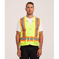 Gilet d'arpenteur à haute visibilité pour hommes, série WorkPro, Dakota Front_Flat