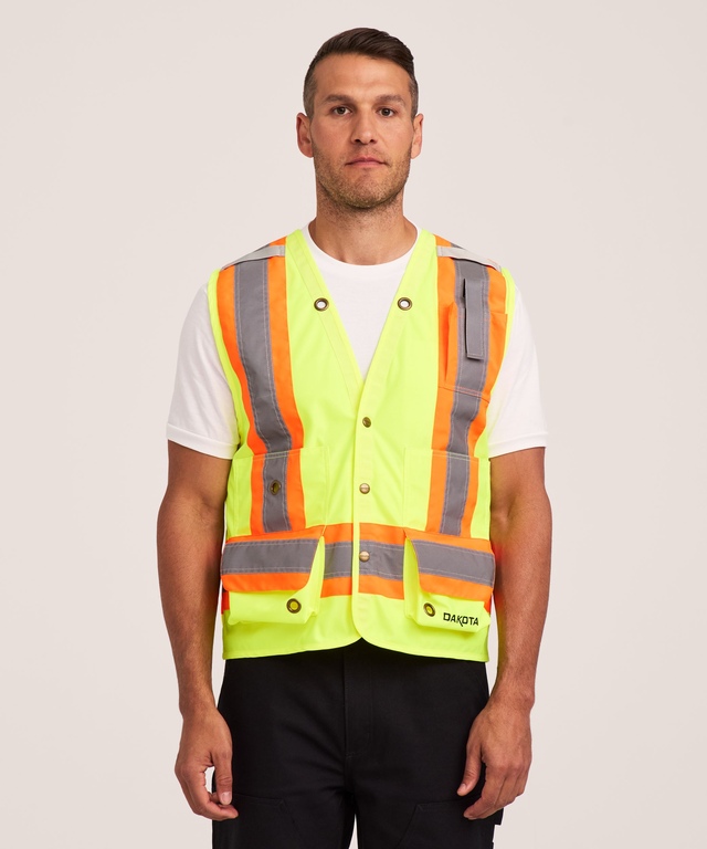 Gilet d'arpenteur à haute visibilité pour hommes, série WorkPro, Dakota