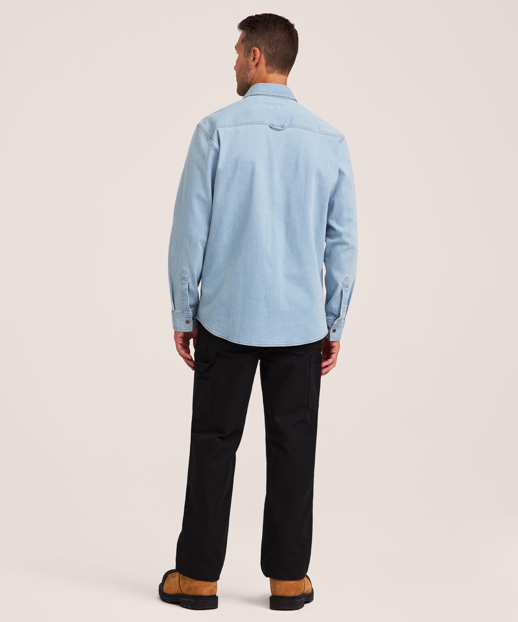 Chemise en denim à devant à boutons-pression pour hommes, série WorkPro, Dakota