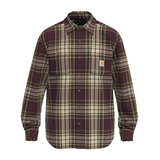 Carhart Men's Heavyweight Flannel Plaid Shirt Front_Flat