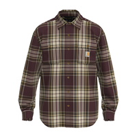 Carhart Men's Heavyweight Flannel Plaid Shirt Front_Flat