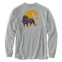 Carhartt Men's Pocket Dog Graphic Long Sleeve T Shirt Front_Flat