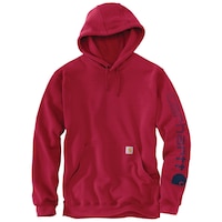 Chandail en molleton à capuche de poids moyen avec logo sur la manche pour hommes, Carhartt