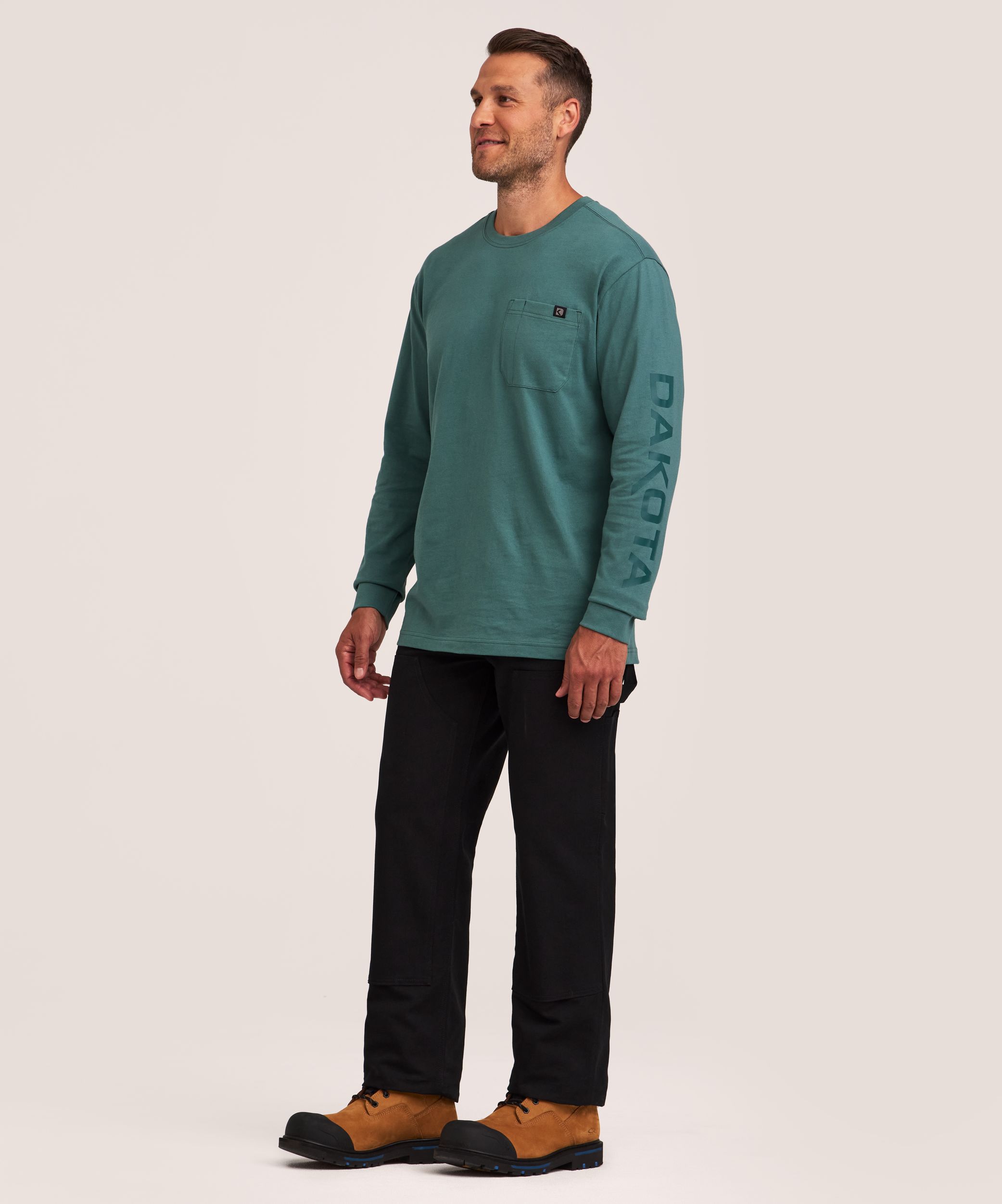 T-shirt à manches longues avec poche au corps pour hommes, série Workpro, Dakota