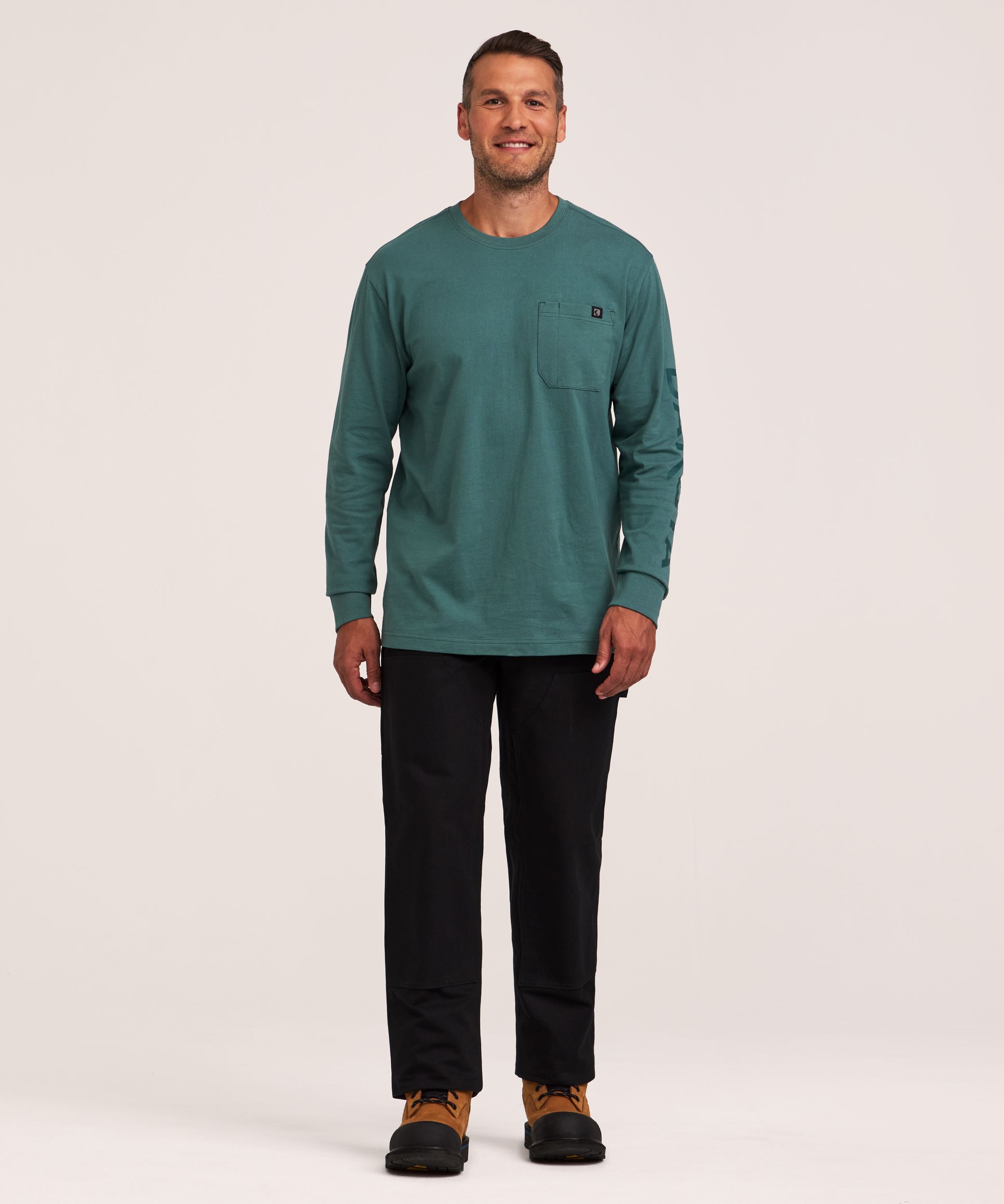 T-shirt à manches longues avec poche au corps pour hommes, série Workpro, Dakota
