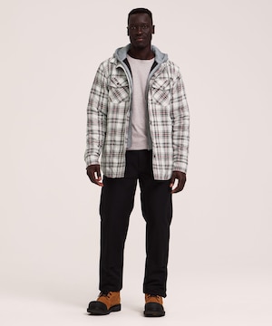 Chemise de travail en flanelle de coton matelassée avec chasse-tiques et chasse-moustiques, série WorkPro, Dakota