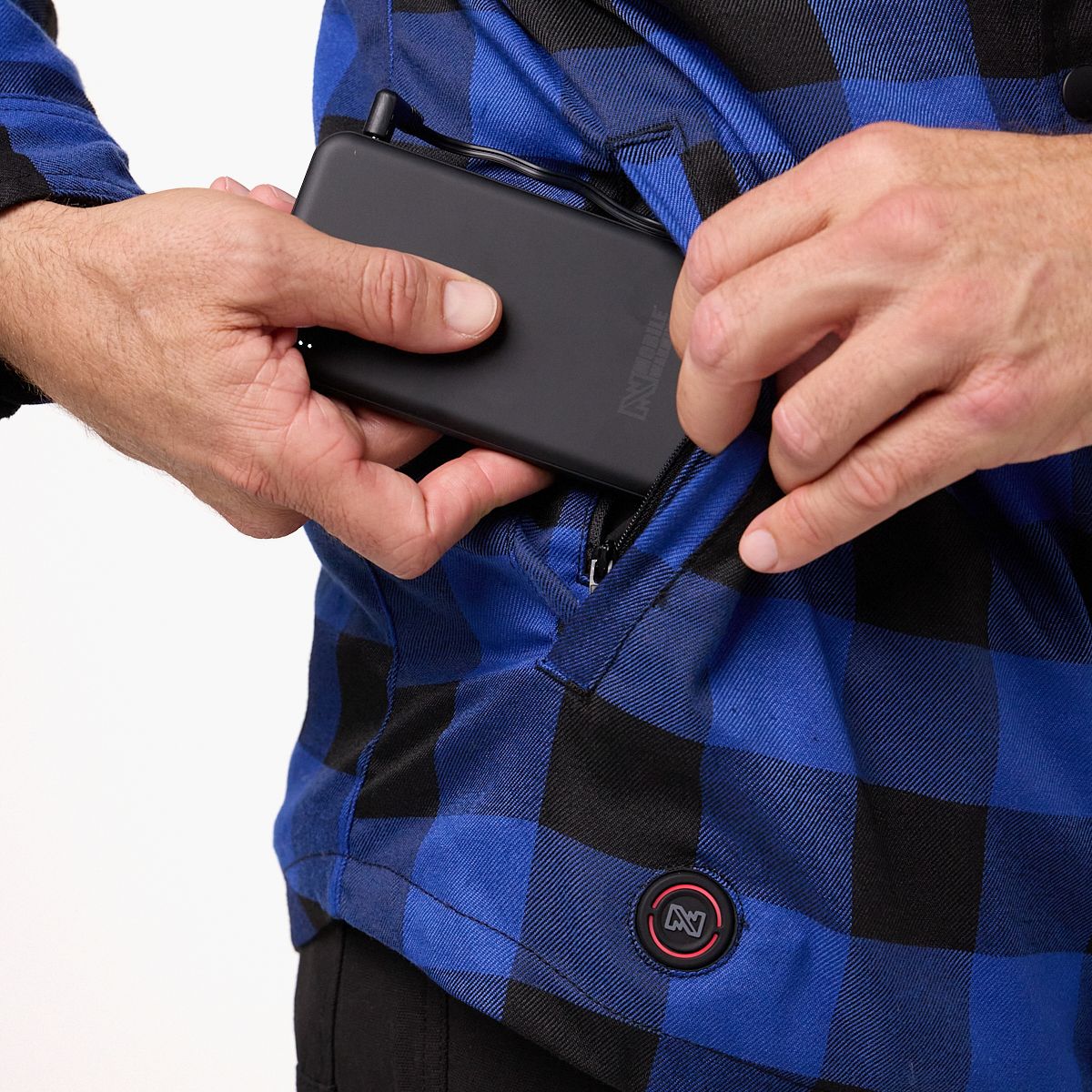 Veste en flanelle à capuche chauffante pour hommes, Mobile Warming by Fieldsheer