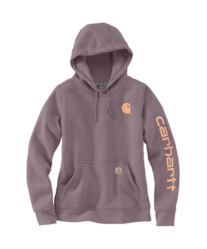 Chandail à capuche graphique à coupe décontractée avec logo sur la manche pour femmes, Carhartt