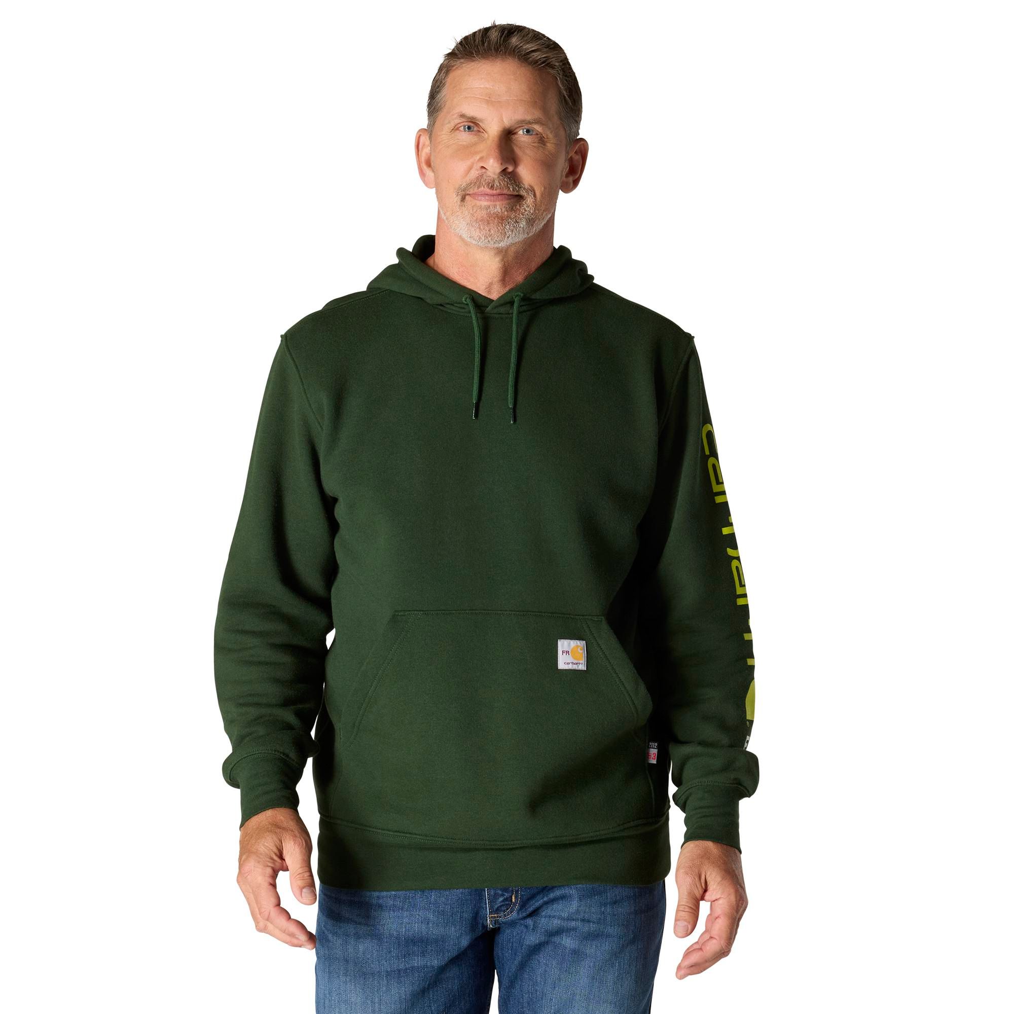 Carhartt Men's Force Flame Resistent Sleeve Logo Hoodie