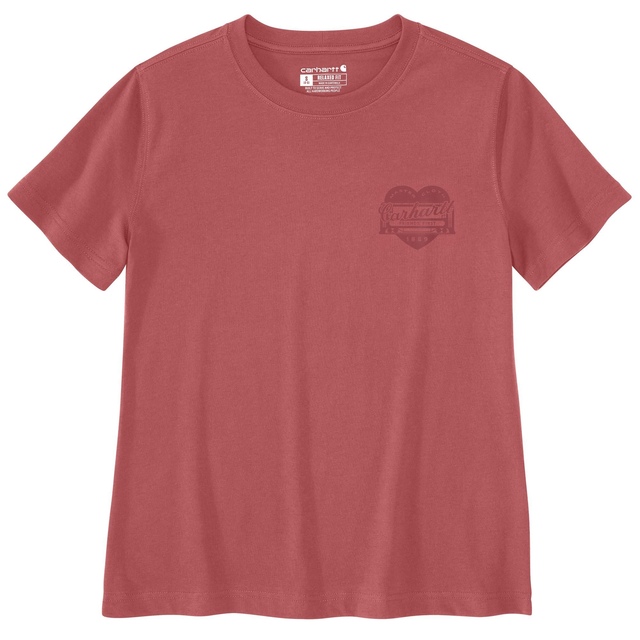 T-shirt léger à manches courtes orné d’un motif en forme de cœur pour femmes, Carhartt