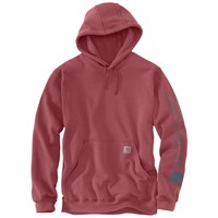 Chandail en molleton à capuche de poids moyen avec logo sur la manche pour hommes, Carhartt