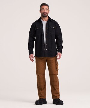 Chemise en denim à devant à boutons-pression pour hommes, série WorkPro, Dakota