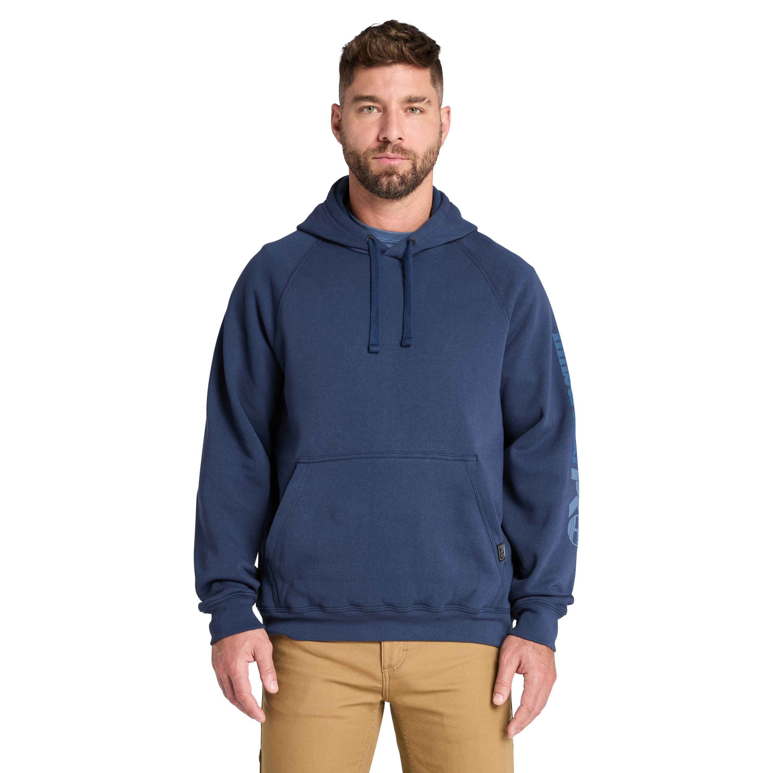 Chandail à capuche Timberland PRO RainRepel pour le travail avec logo sur la manche pour hommes, Hooded Honcho