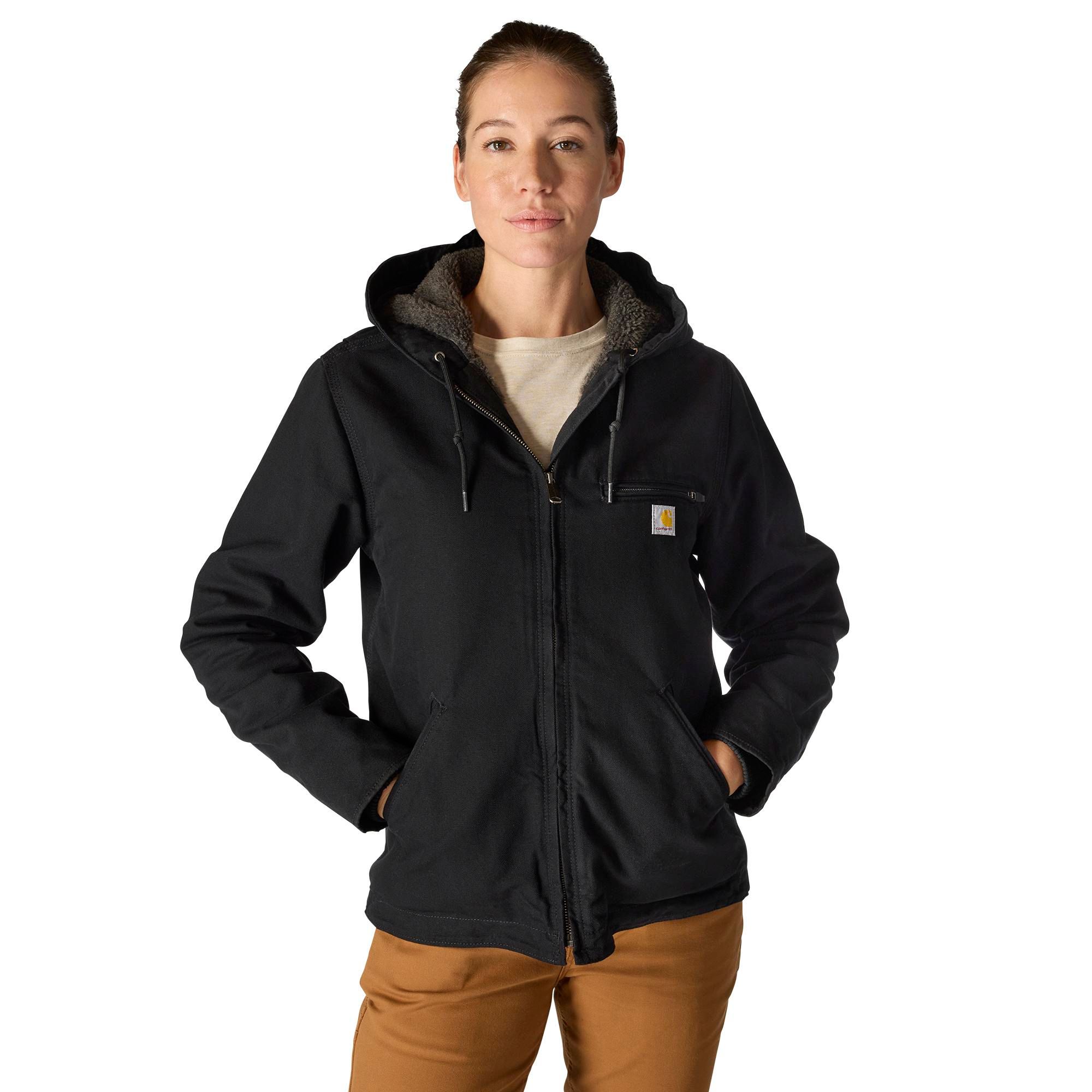 Veste en coutil lavé doublée de sherpa pour femmes, Carhartt