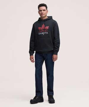 Chandail à capuche en coton avec logo sur la manche pour hommes, série Dakota WorkPro
