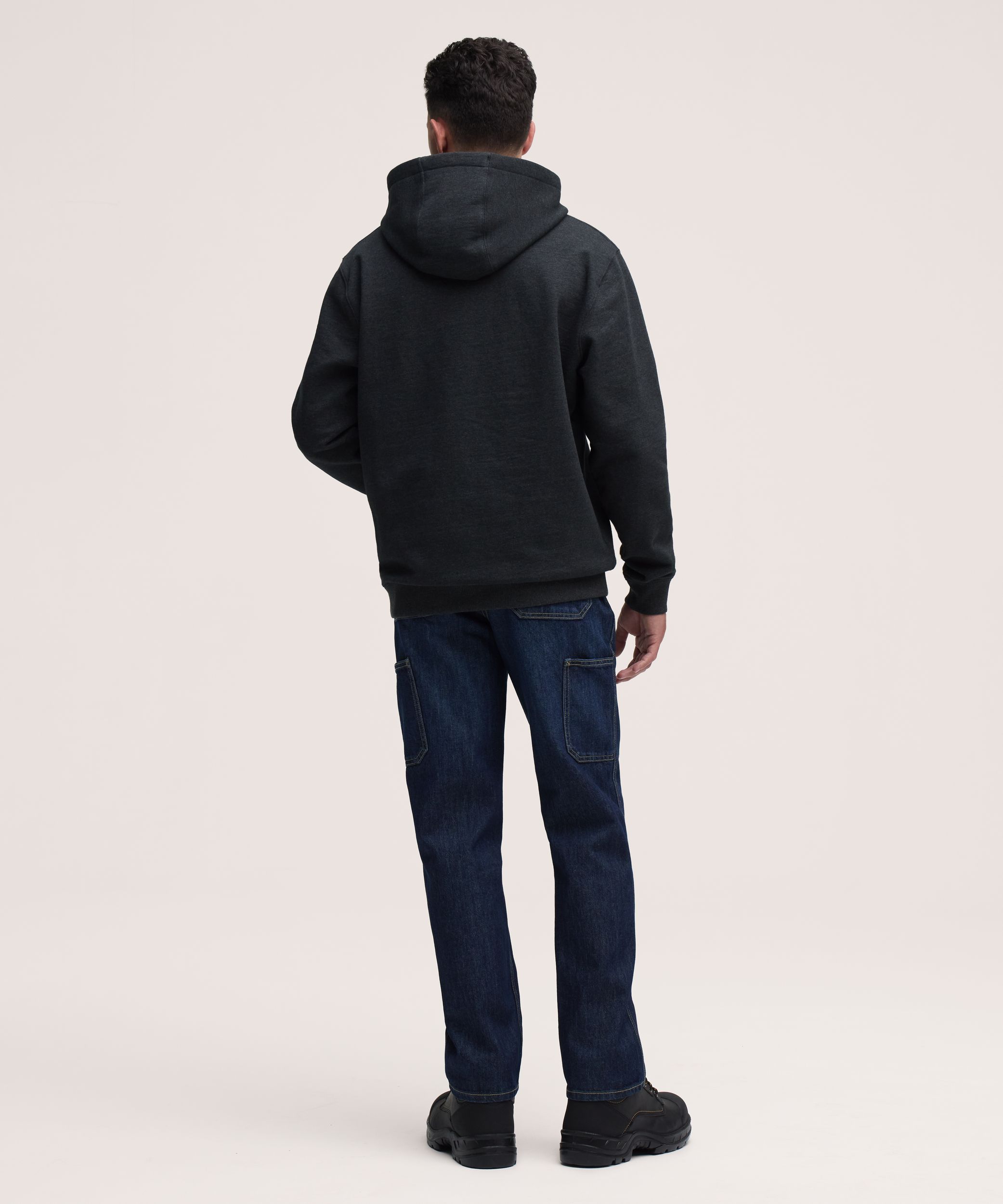 Chandail à capuche en coton avec logo sur la manche pour hommes, série Dakota WorkPro