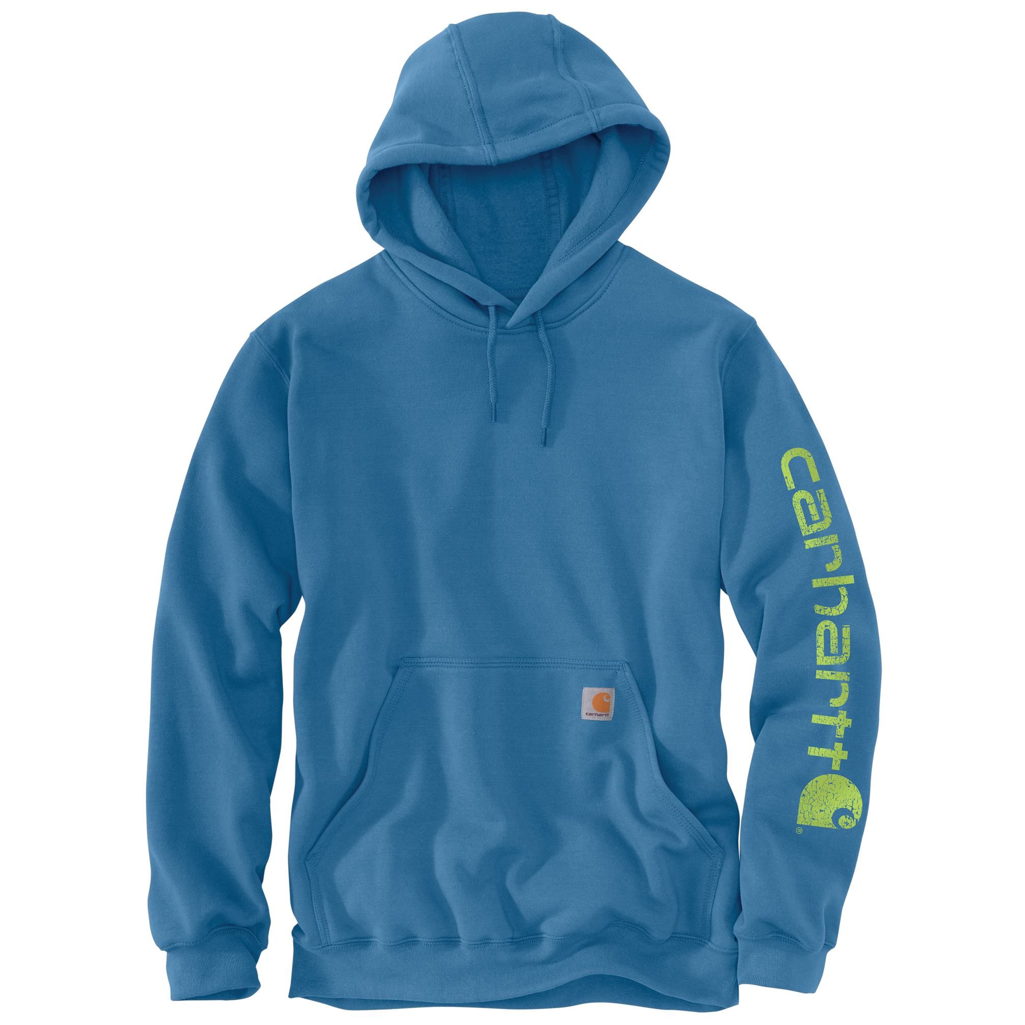 Chandail en molleton à capuche de poids moyen avec logo sur la manche pour hommes, Carhartt