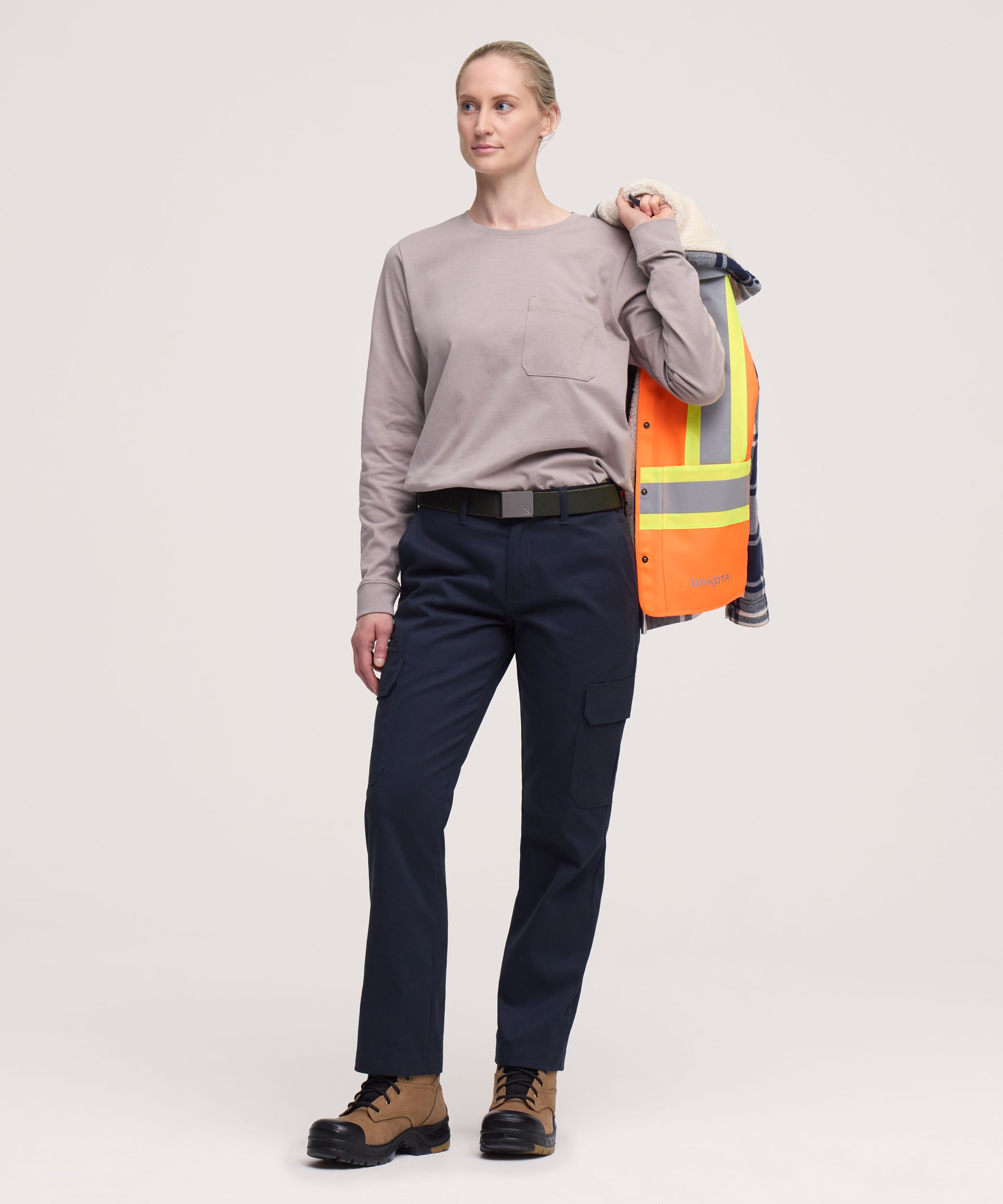 T-shirt à manches longues avec poche pour femmes, série Dakota WorkPro